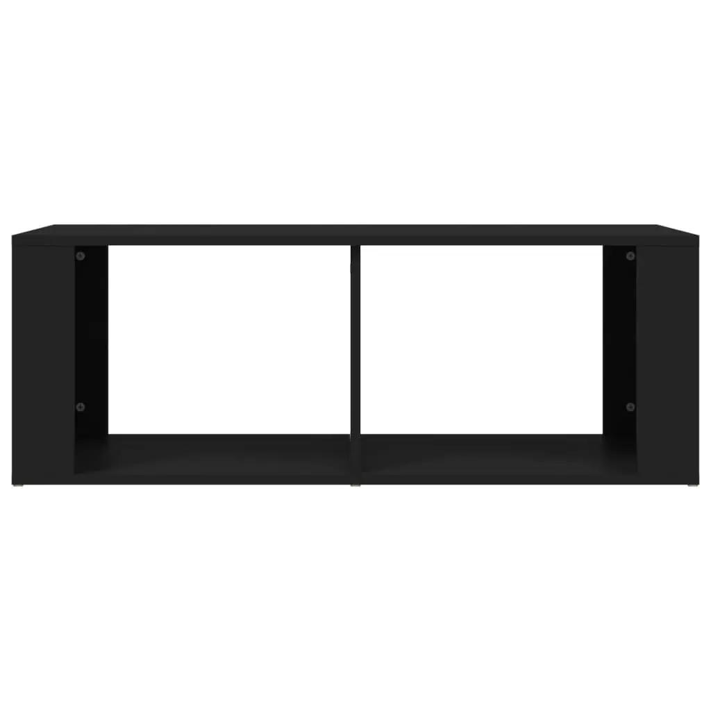 Coffee Table Black Modern Storage 2 Shelves 100 x 50 x 36 cm Living Room Accent Sofa Side Table