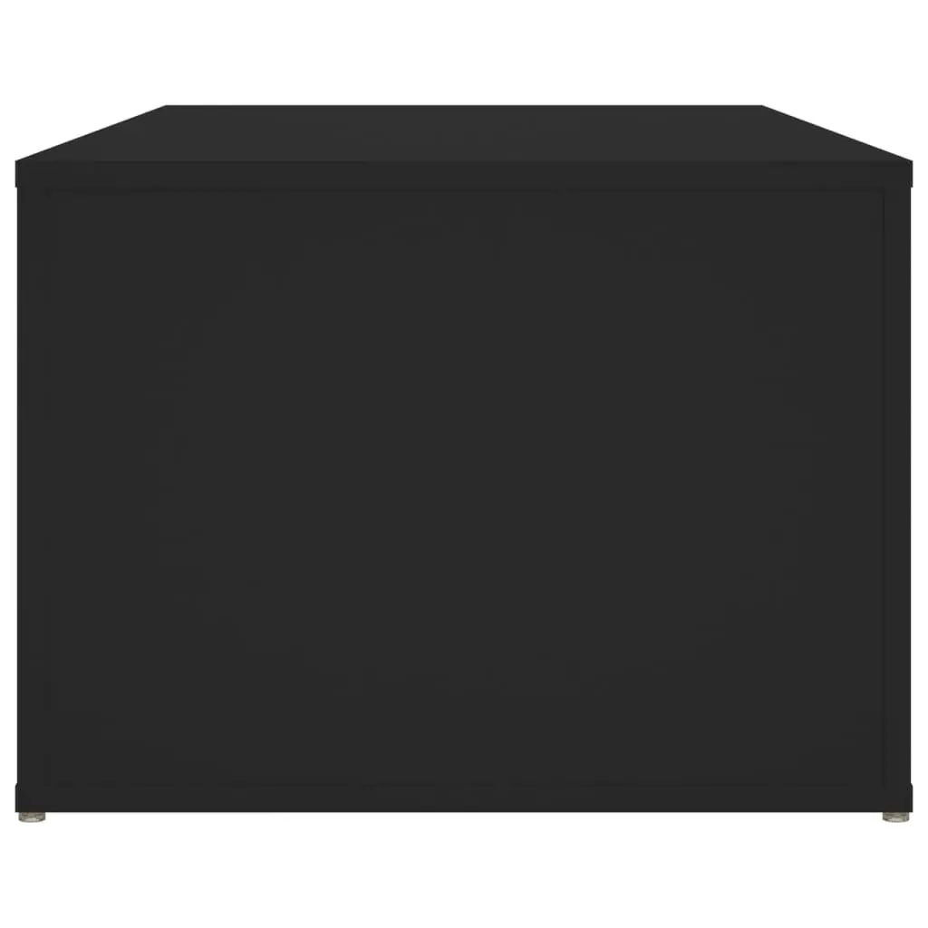 Coffee Table Black Modern Storage 2 Shelves 100 x 50 x 36 cm Living Room Accent Sofa Side Table