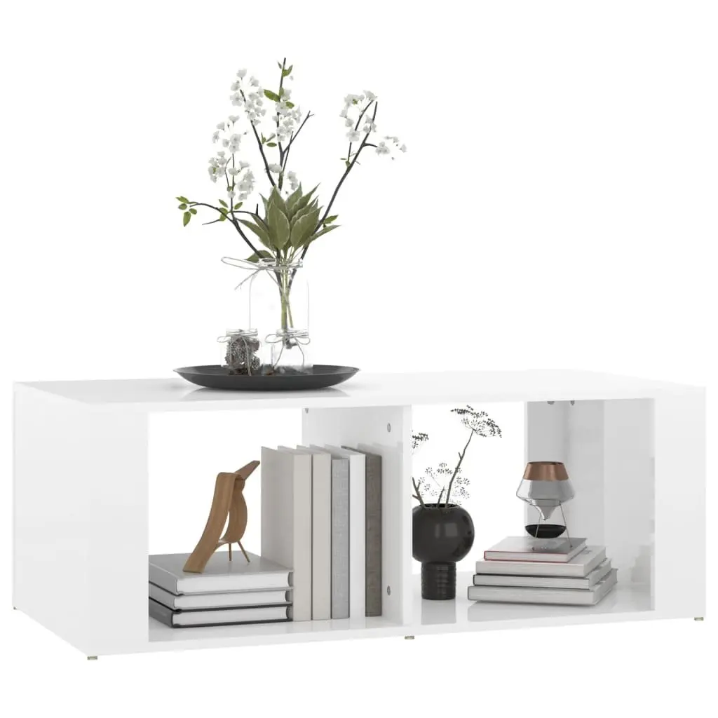 White Coffee Table with Shelves