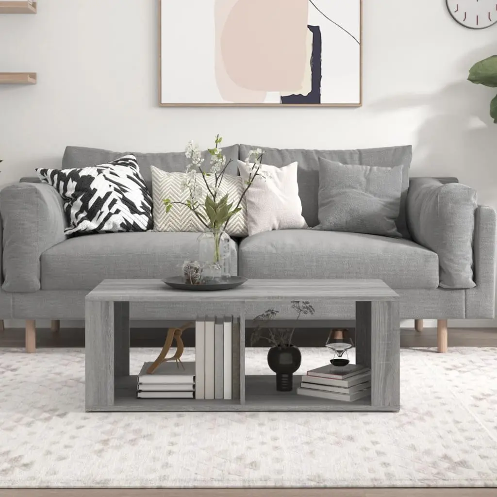 Grey Coffee Table 100x50x36 cm for Style and Storage