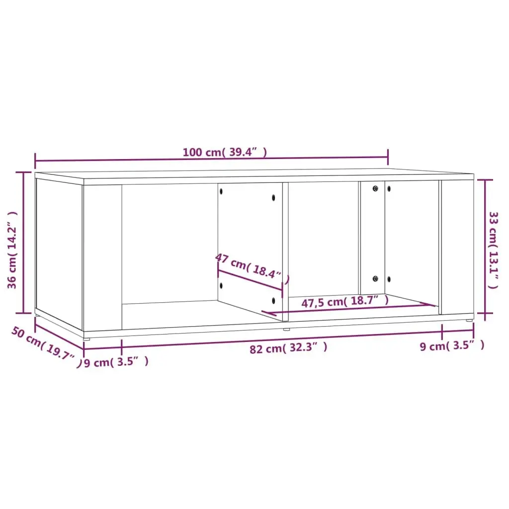Grey Coffee Table 100x50x36 cm for Style and Storage