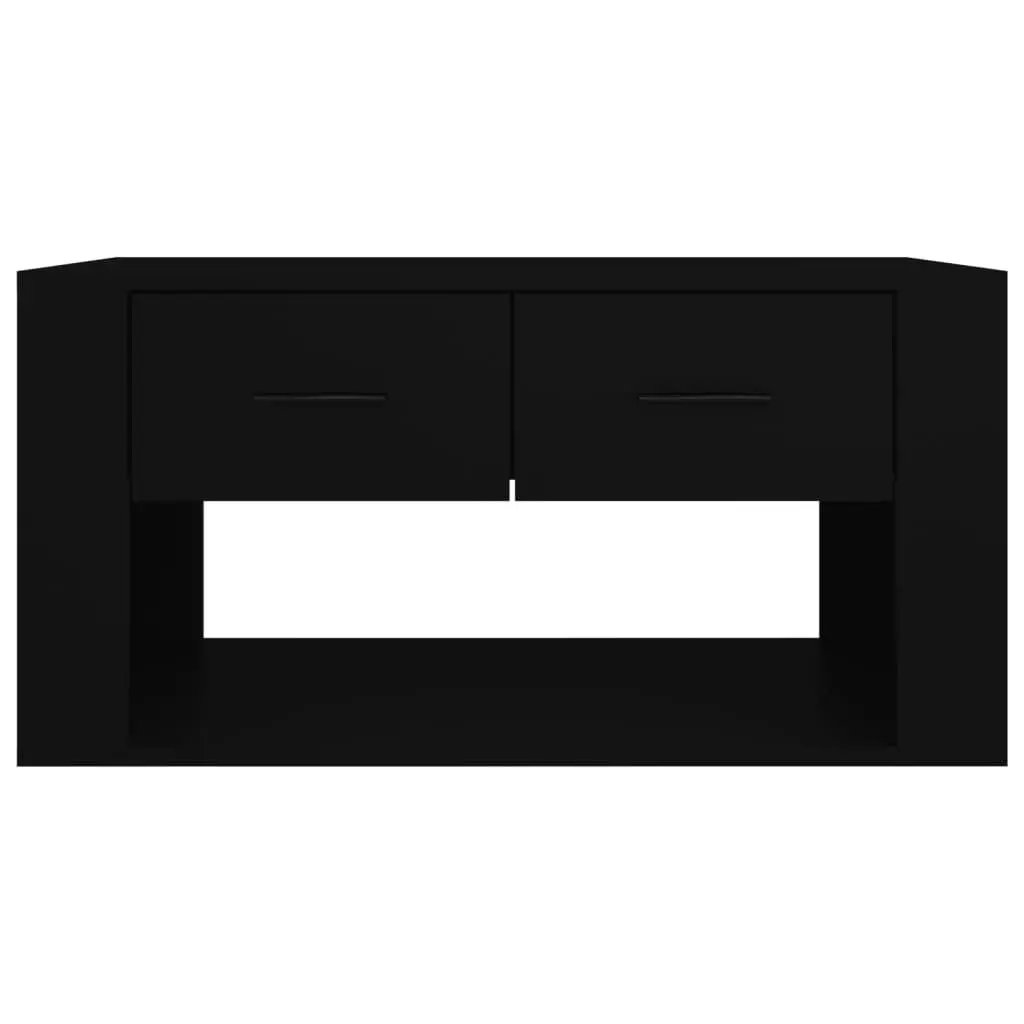 Coffee Table Black with 2 Storage Drawers 80x50x40 cm