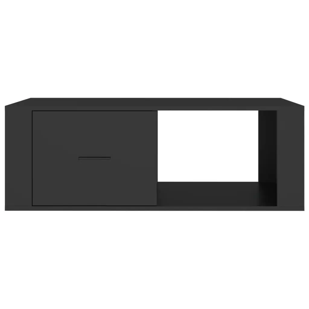 Coffee Table Black Storage Drawer Open Compartment Living Room Accent Furniture
