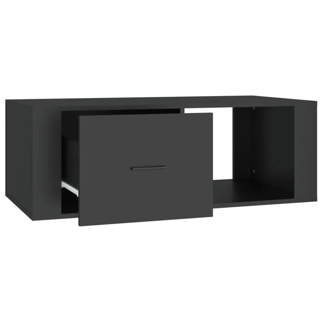 Coffee Table Black Storage Drawer Open Compartment Living Room Accent Furniture