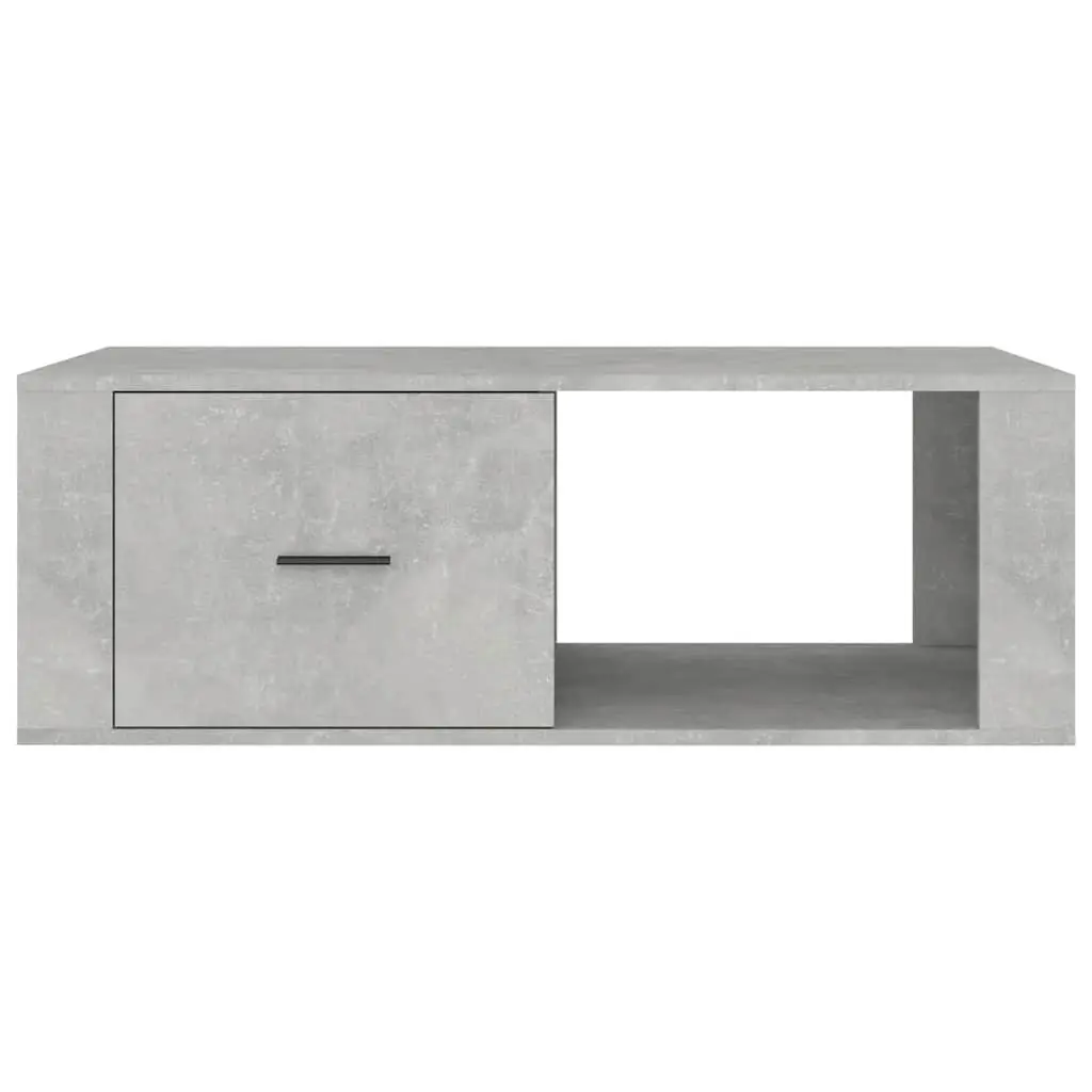 Coffee Table Grey Engineered Wood 100x50.5x35cm with Storage Drawer and Compartment