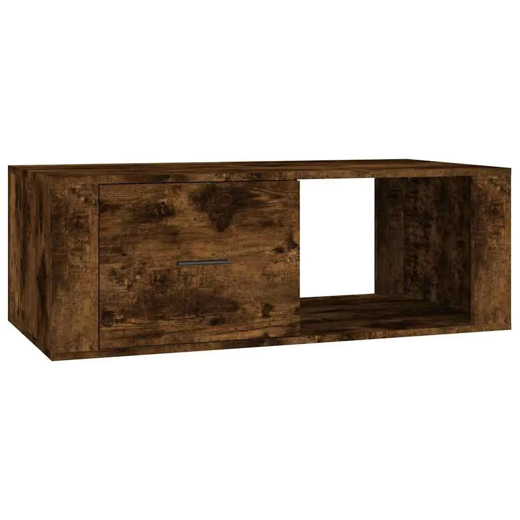 Coffee Table with Storage Drawer Open Compartment Brown Accent Living Room