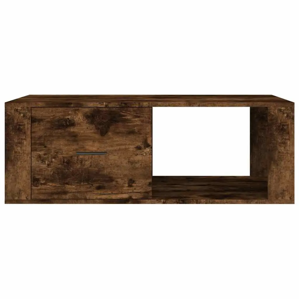 Coffee Table with Storage Drawer Open Compartment Brown Accent Living Room
