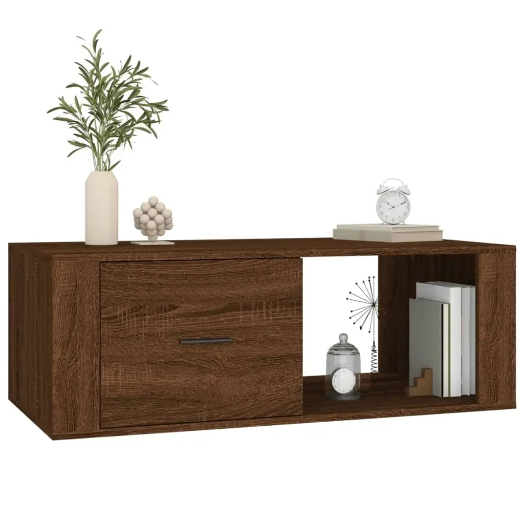 Coffee Table Brown Oak Engineered Wood Living Room Accent Sofa Side Table