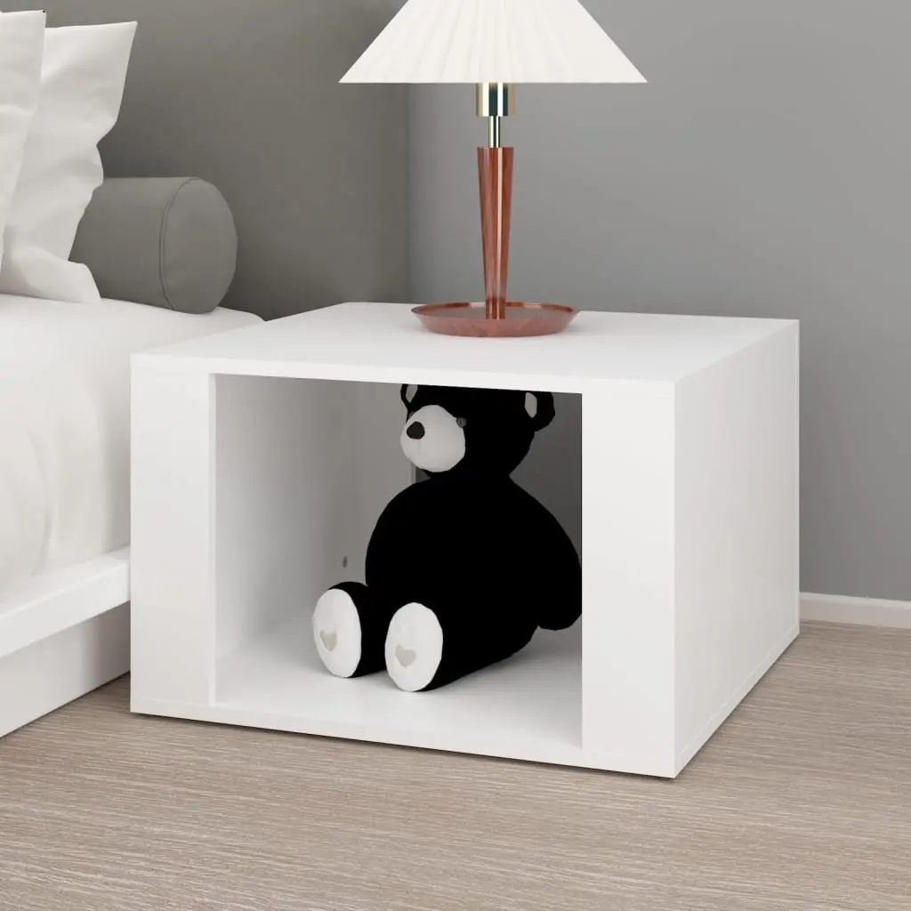 White Bedside Table for Storage