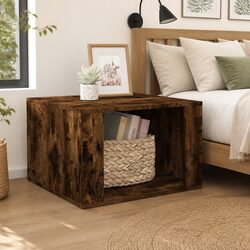 Bedside Table Engineered Wood Storage Side Table Bedroom Nightstand Brown