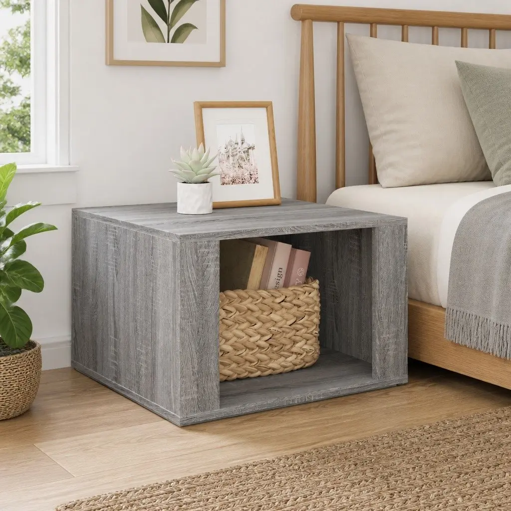 Grey Bedside Table for Storage