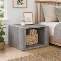 Bedside Table Grey Sonoma Engineered Wood Storage Nightstand Side Furniture