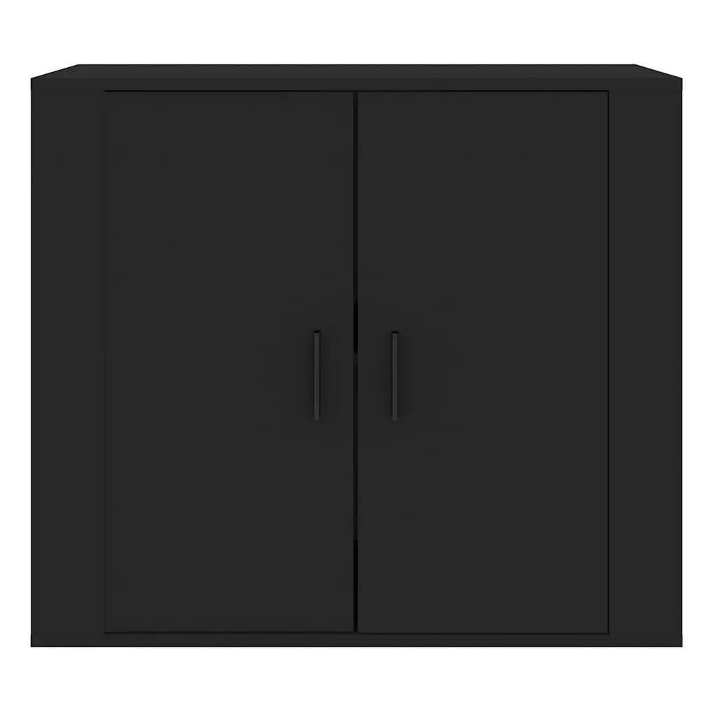 Sideboard Black Engineered Wood 80x33x70 cm Storage Cabinet with Doors