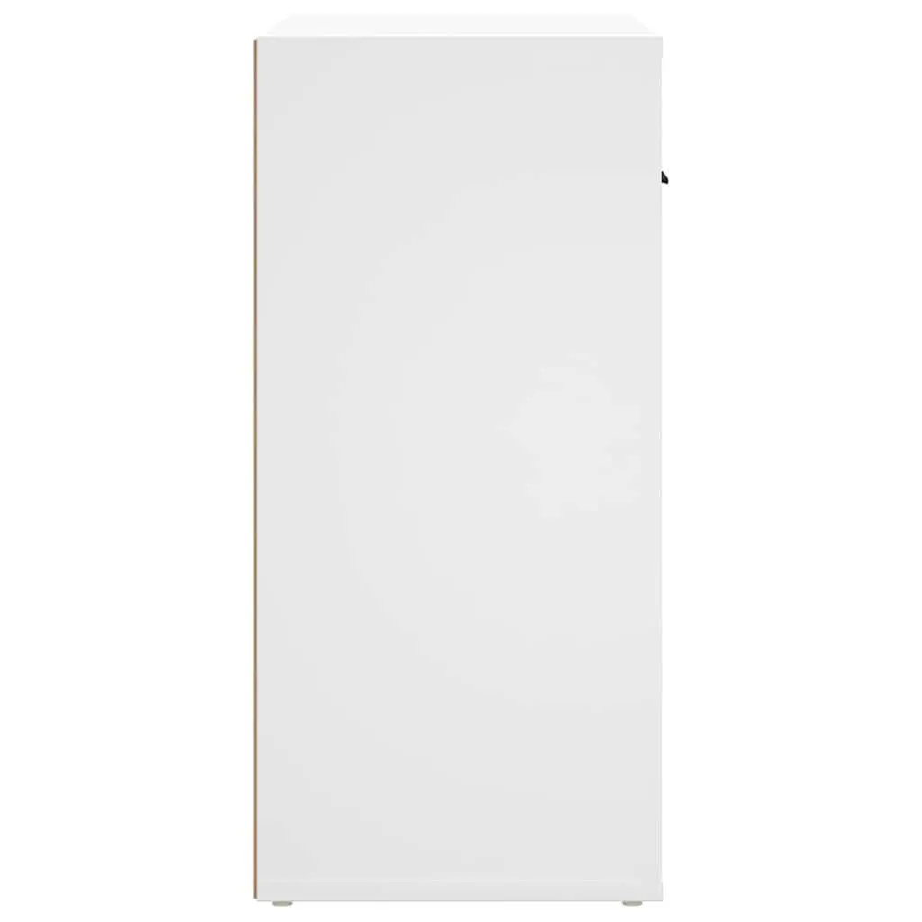 Sideboard White Engineered Wood 80x33x70 cm Storage Cabinet with Doors Drawers Compartments