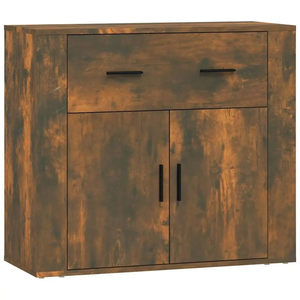 Sideboard Brown Engineered Wood Storage Cabinet with Doors Drawers Compartments 80 x 33 x 70 cm