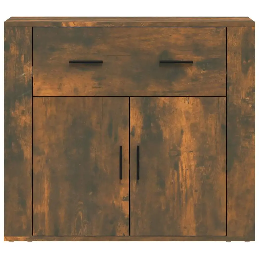 Sideboard Brown Engineered Wood Storage Cabinet with Doors Drawers Compartments 80 x 33 x 70 cm