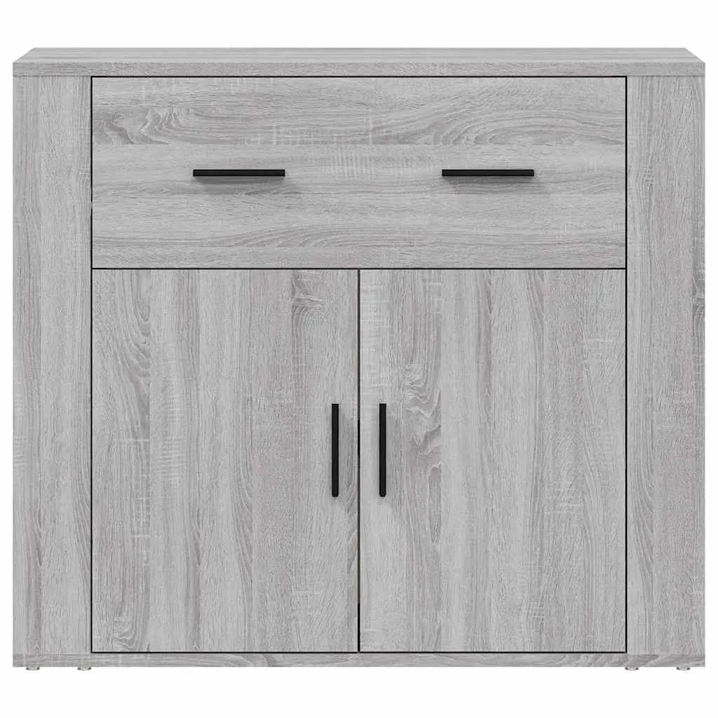 Grey Sideboard Storage Cabinet with Doors and Drawers 80x33x70cm