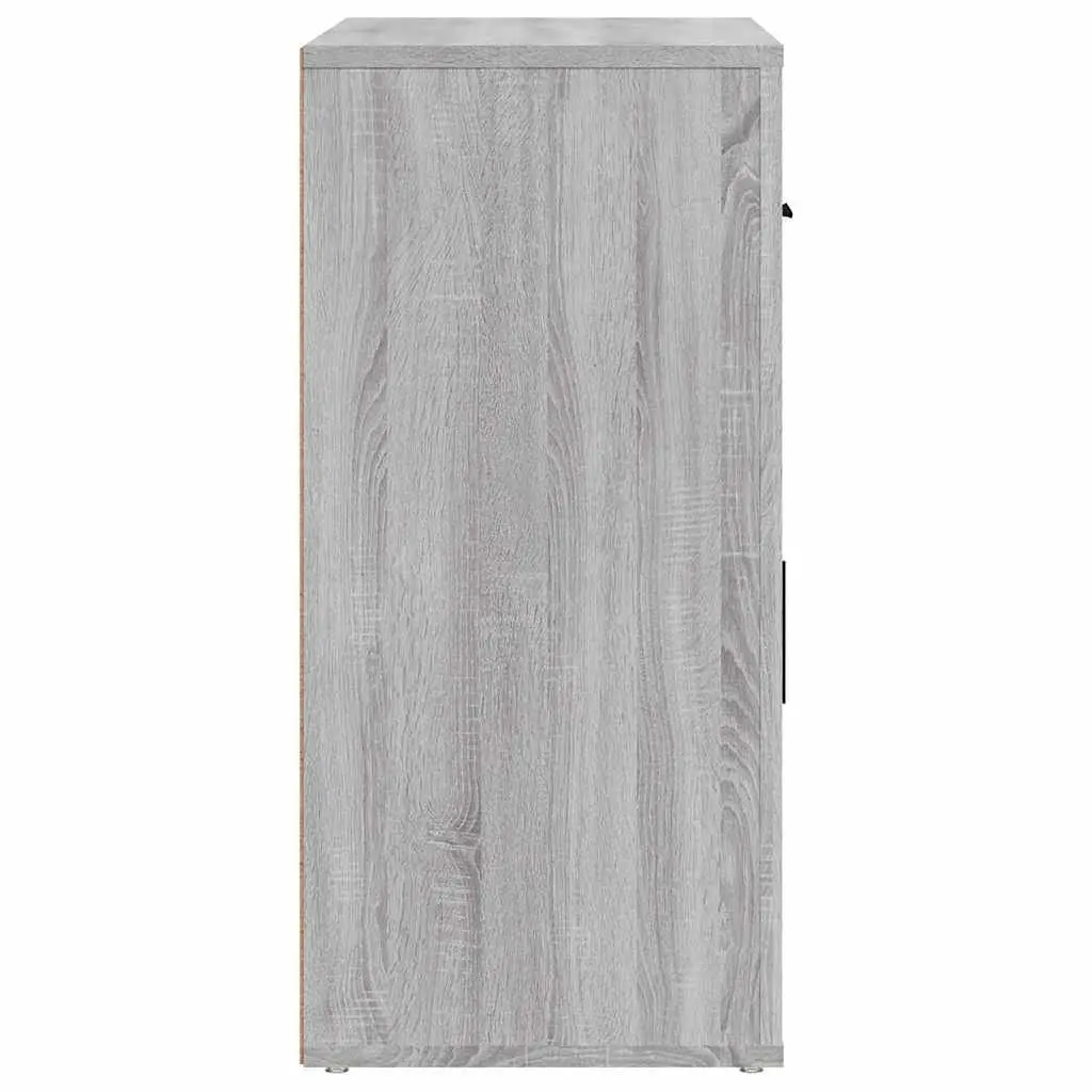Grey Sideboard Storage Cabinet with Doors and Drawers 80x33x70cm