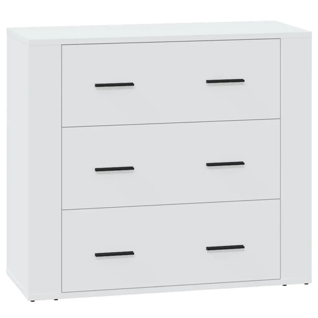 Sideboard Cabinet Engineered Wood White 80x33x70cm 3 Drawers