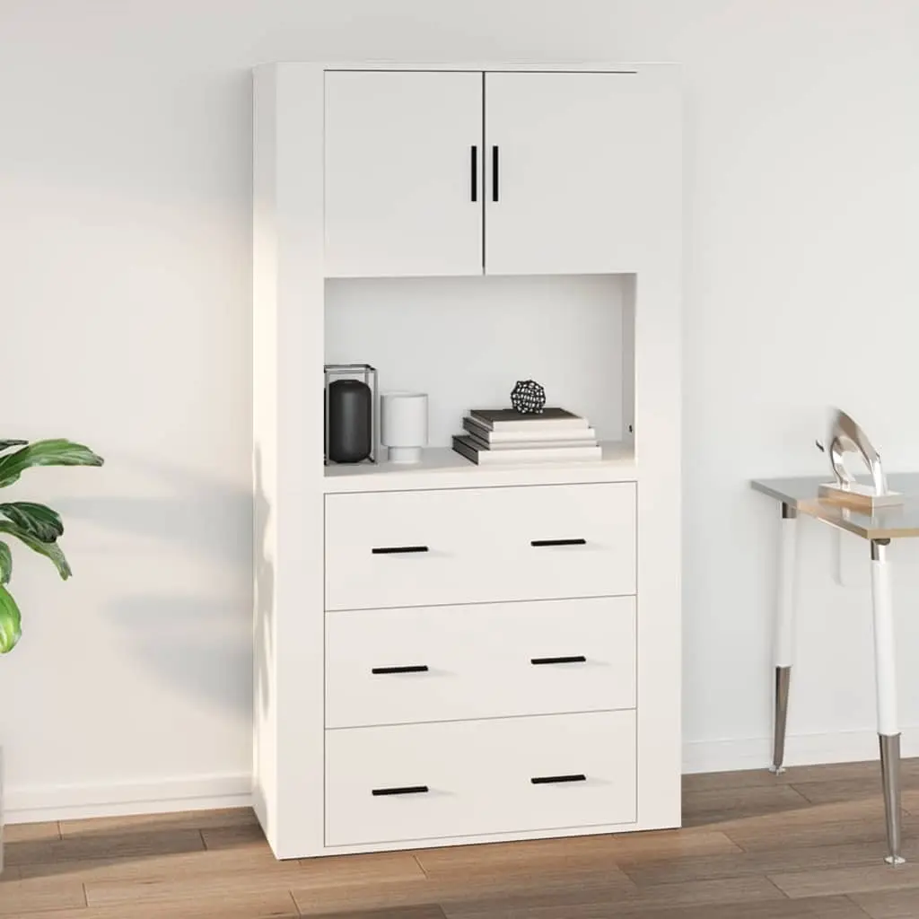 Wall Cabinet White Engineered Wood 80x33x80 cm