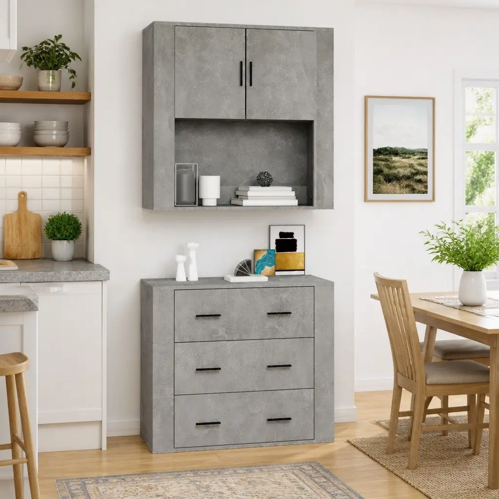 Grey Wall Cabinet for Home Organization