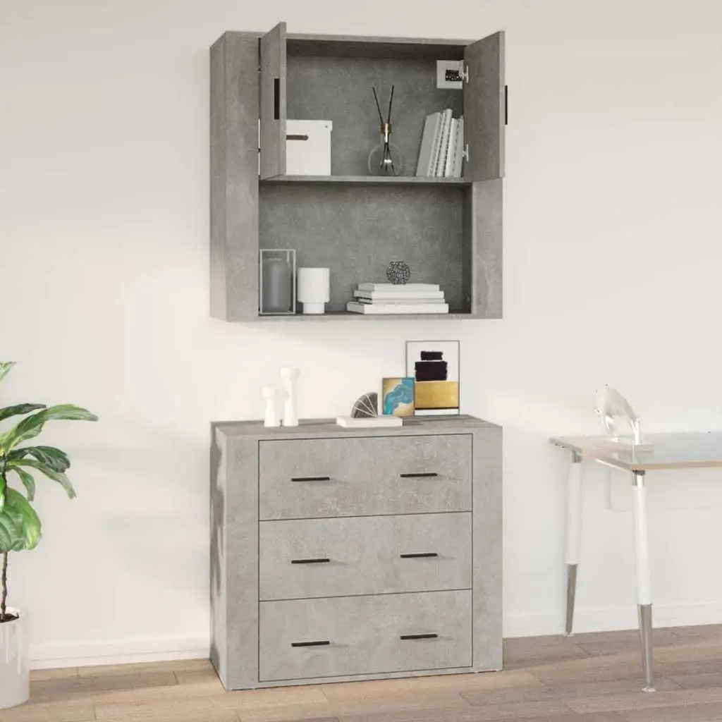Grey Wall Cabinet for Home Organization