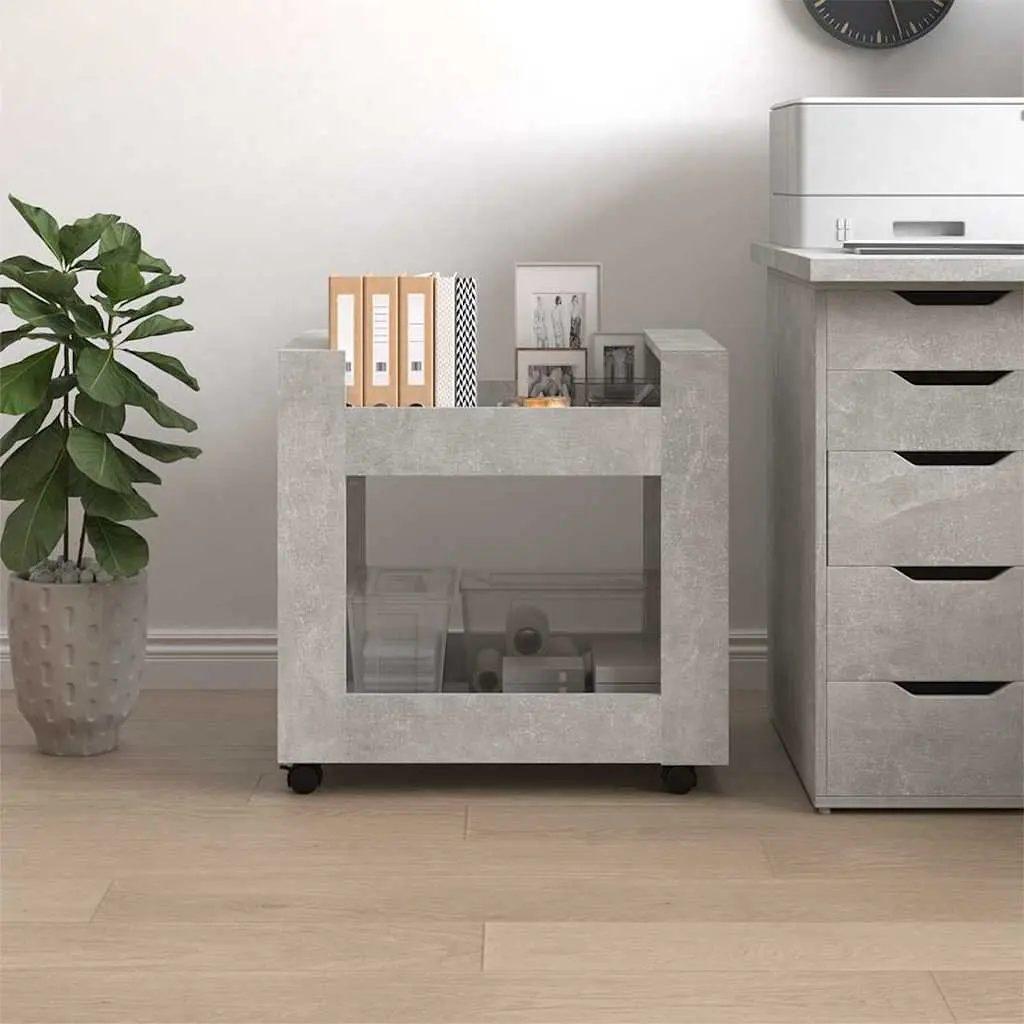 Desk Trolley Grey 60x45x60 cm Storage Cart with Castors
