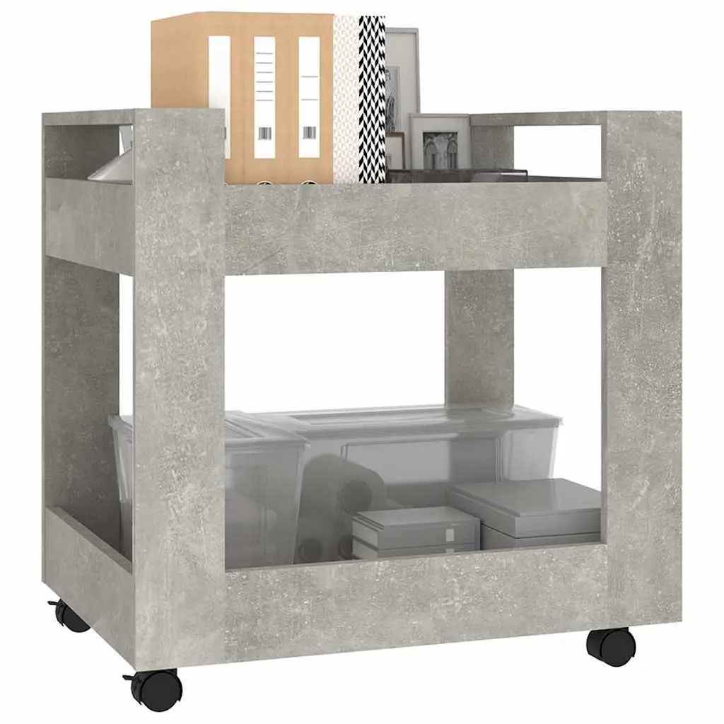 Desk Trolley Grey 60x45x60 cm Storage Cart with Castors