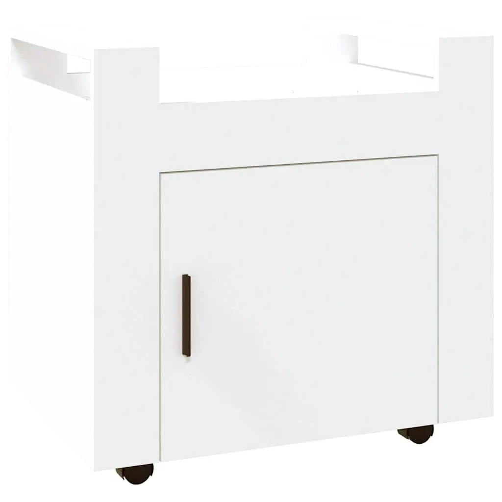 Desk Trolley White Storage Cabinet Mobile Office Organiser Under Desk Cart