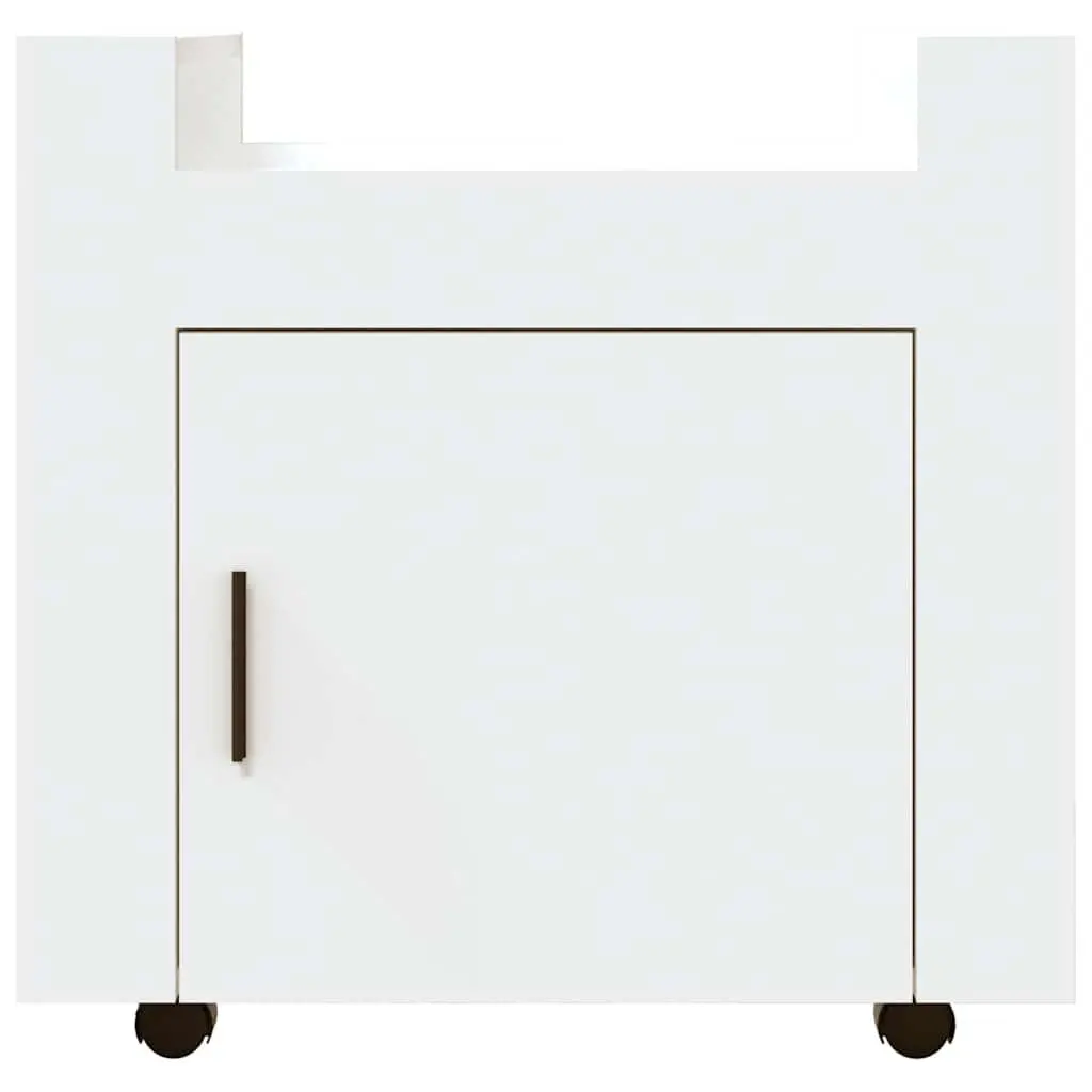 Desk Trolley White Storage Cabinet Mobile Office Organiser Under Desk Cart