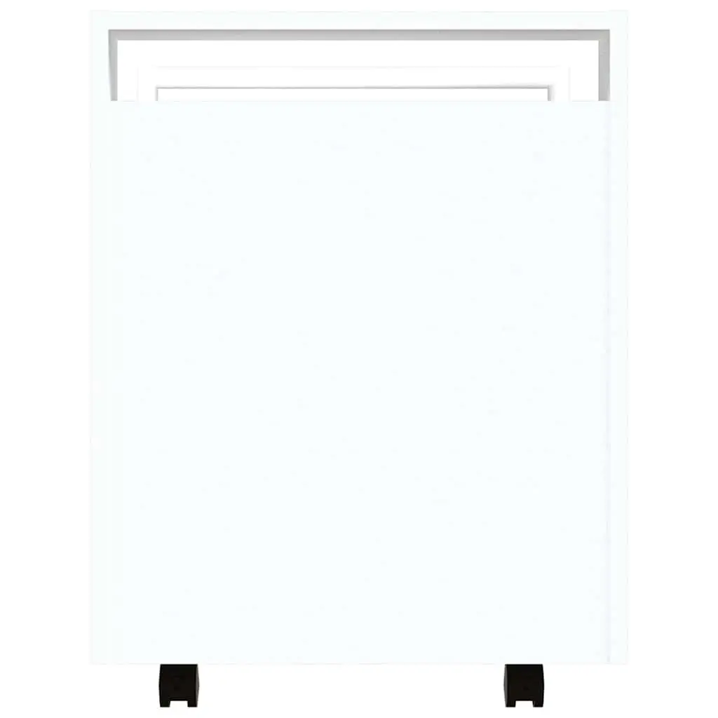 Desk Trolley White Storage Cabinet Mobile Office Organiser Under Desk Cart