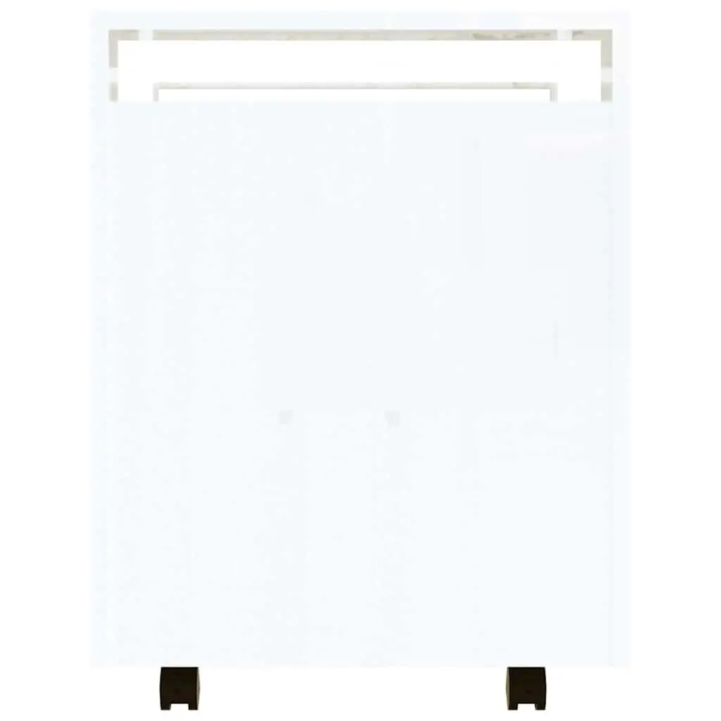 Desk Trolley Mobile Storage Cart White 60x45x60cm with Door and Casters