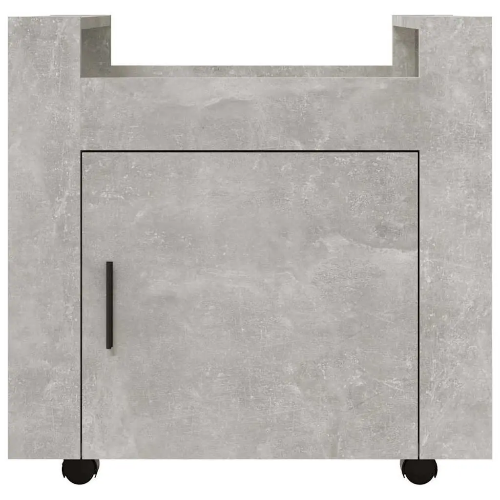 Desk Trolley Grey Engineered Wood Mobile Storage Cabinet 60x45x60cm