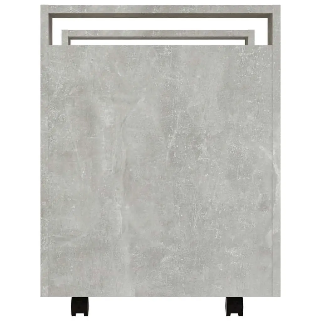 Desk Trolley Grey Engineered Wood Mobile Storage Cabinet 60x45x60cm