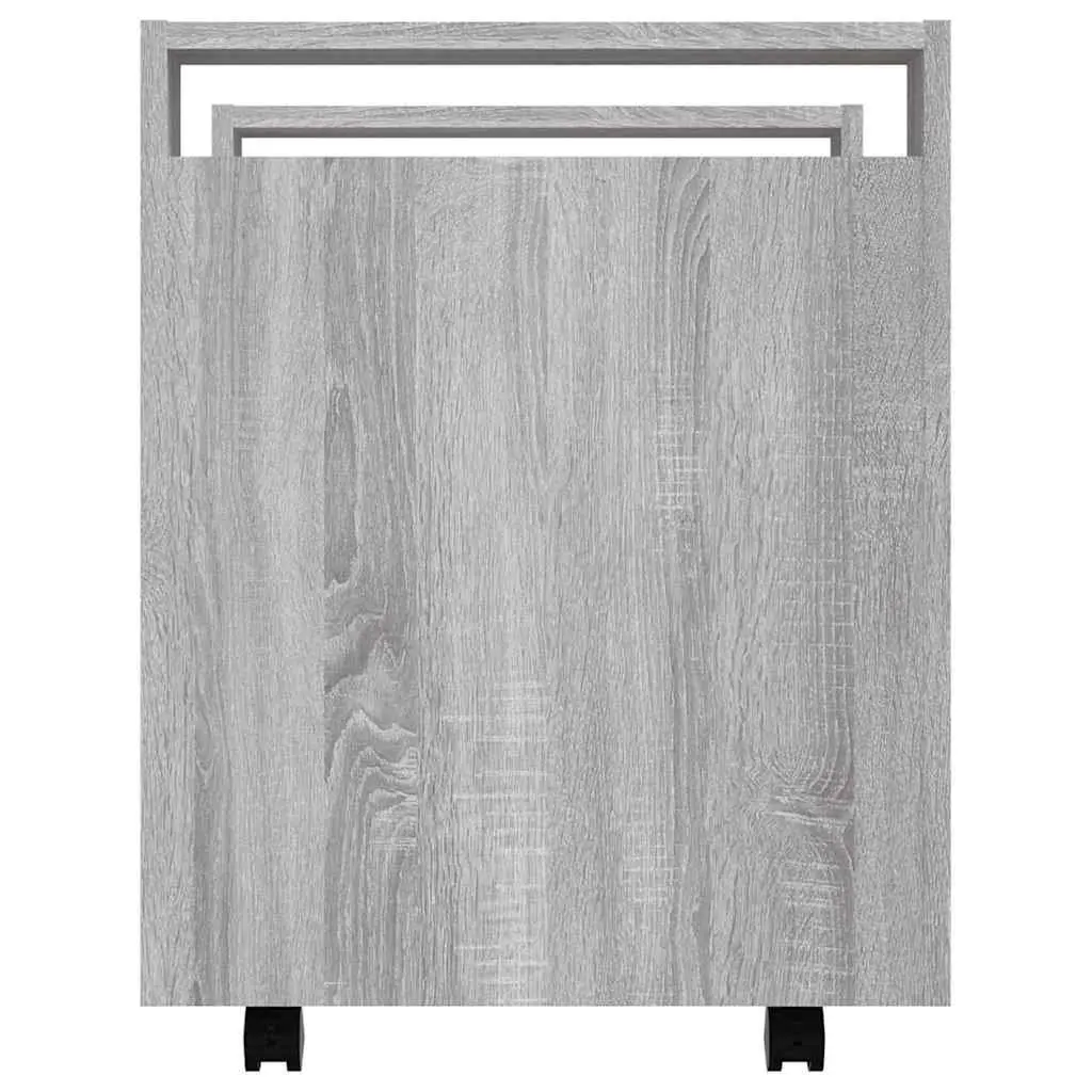 Desk Trolley Mobile Storage Cabinet Grey Office Organiser with Door and Wheels