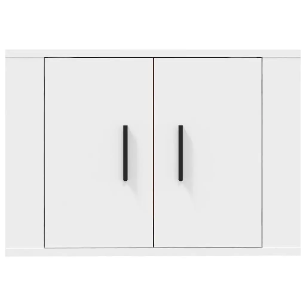 Wall Mounted TV Cabinet White Media Storage Unit 57 x 34.5 x 40 cm