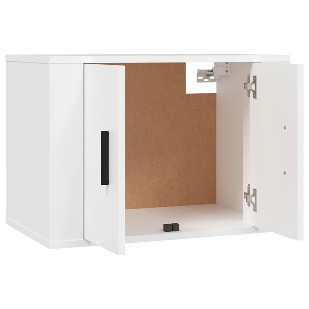 Wall Mounted TV Cabinet White Media Storage Unit 57 x 34.5 x 40 cm