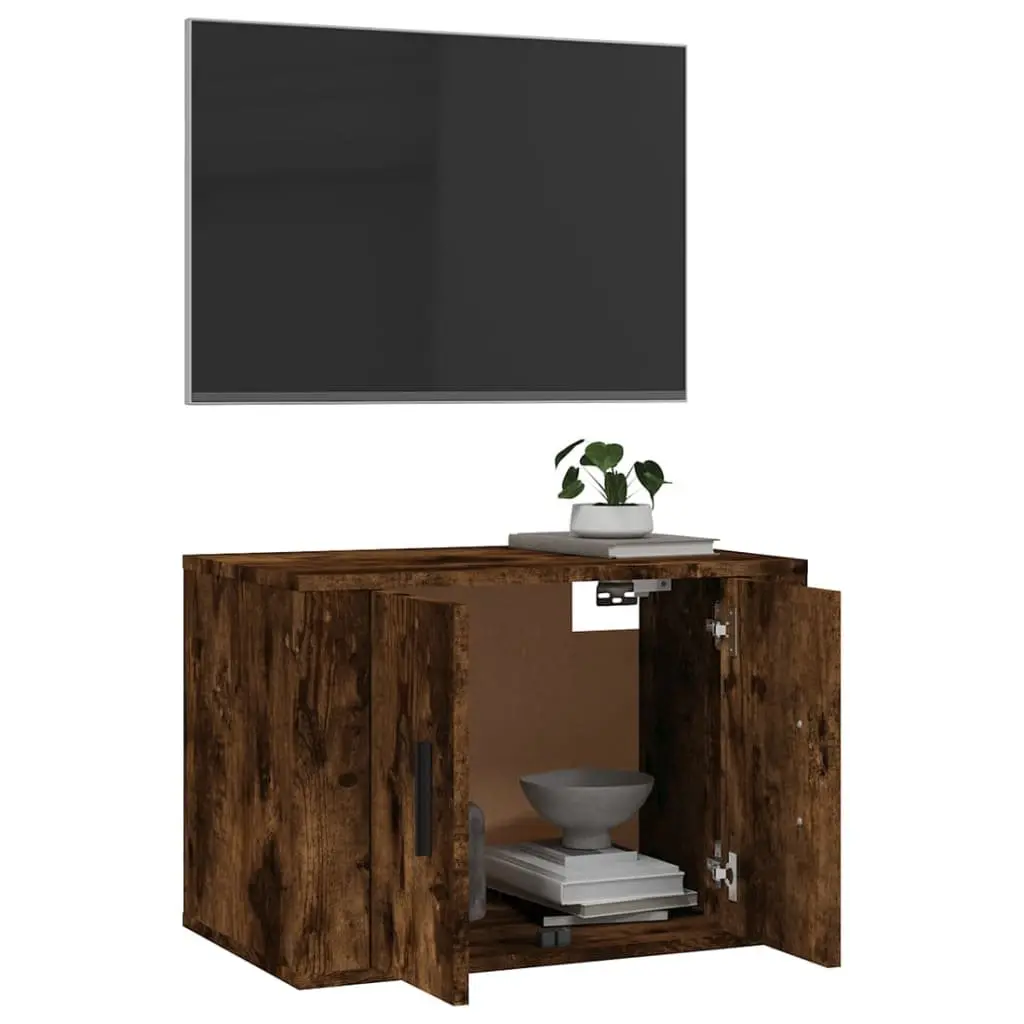 Brown Wall Mounted TV Cabinet