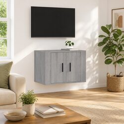 Your Friendly Grey Wall Mounted TV Cabinet for Media Storage