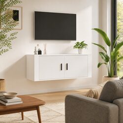 Your Friendly Wall Mounted TV Cabinet in White