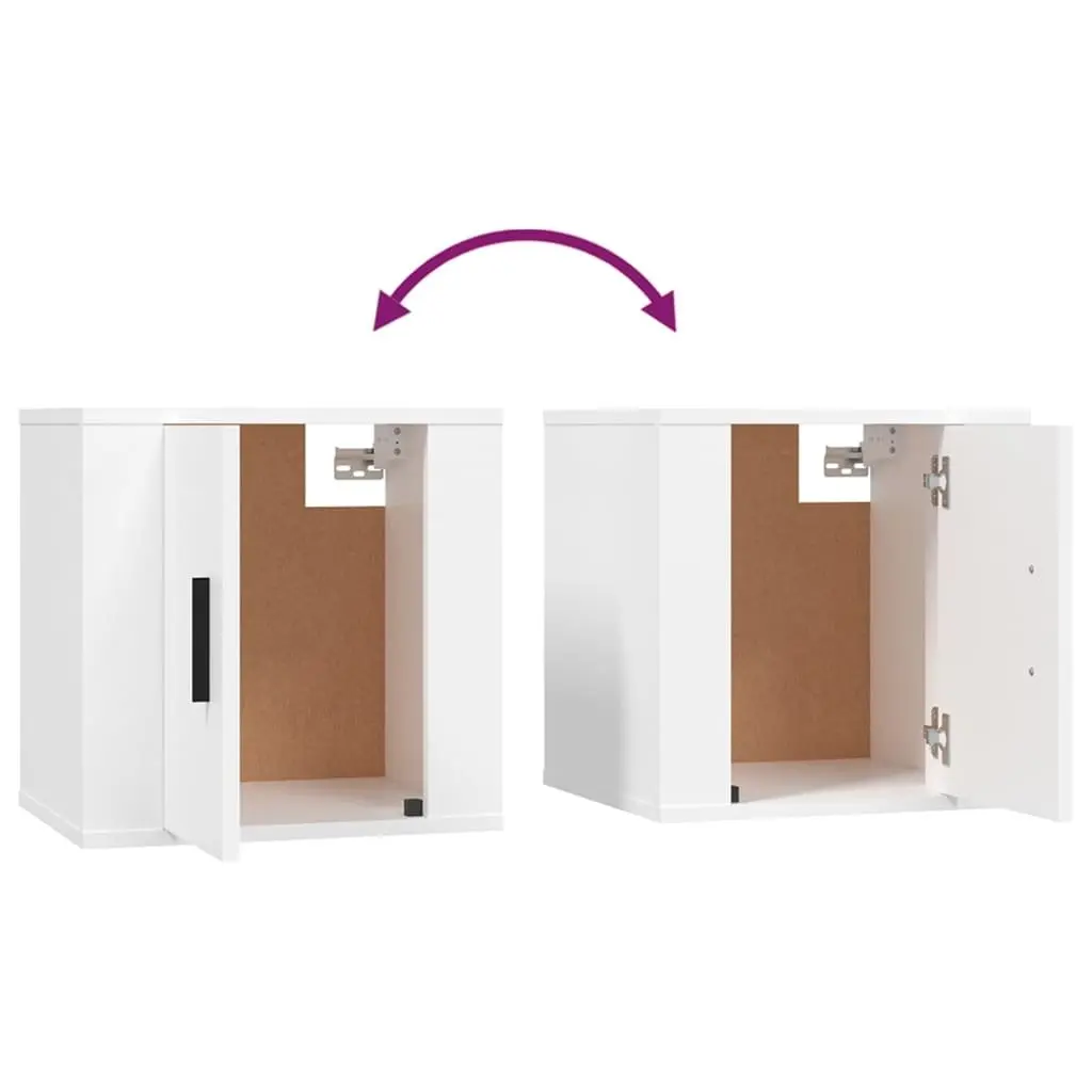 Wall Mounted TV Cabinet 40x34.5x40cm White Storage Display Unit Floating Shelves