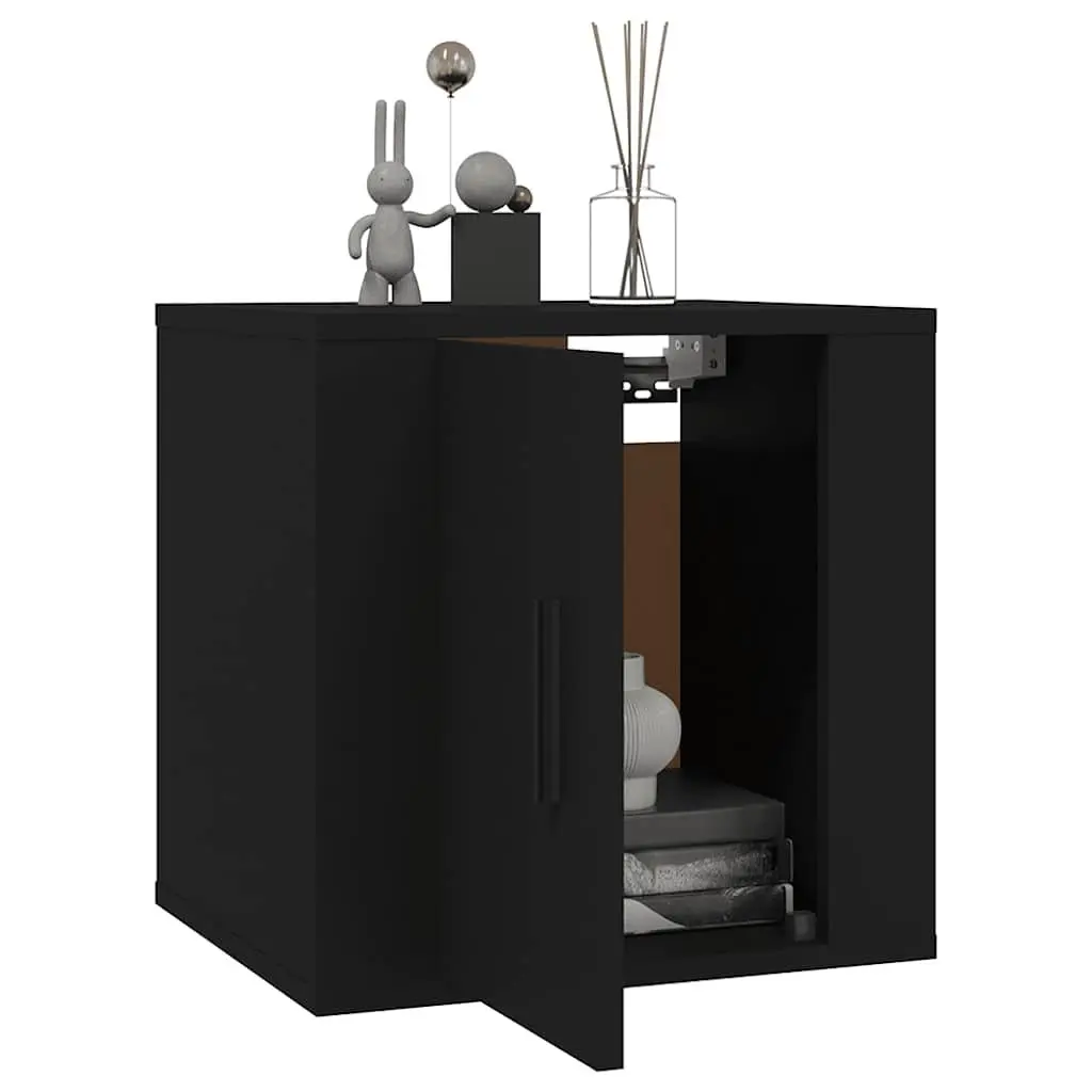 Wall Mounted TV Cabinet Black 40x34.5x40cm Storage Unit Display Organiser