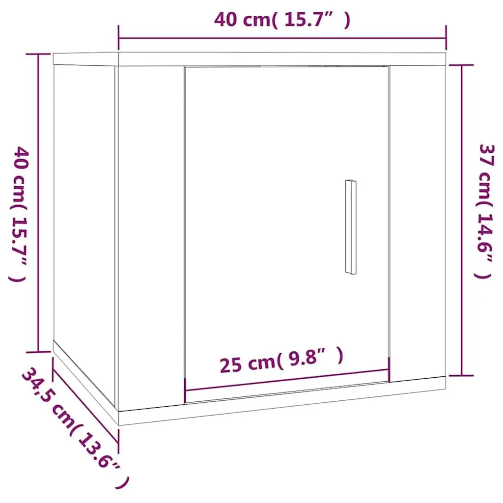 Wall Mounted TV Cabinet Black 40x34.5x40cm Storage Unit Display Organiser