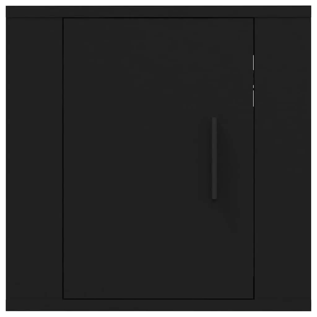 Wall Mounted TV Cabinet Black Storage Unit 40 x 34.5 x 40 cm 2 Piece