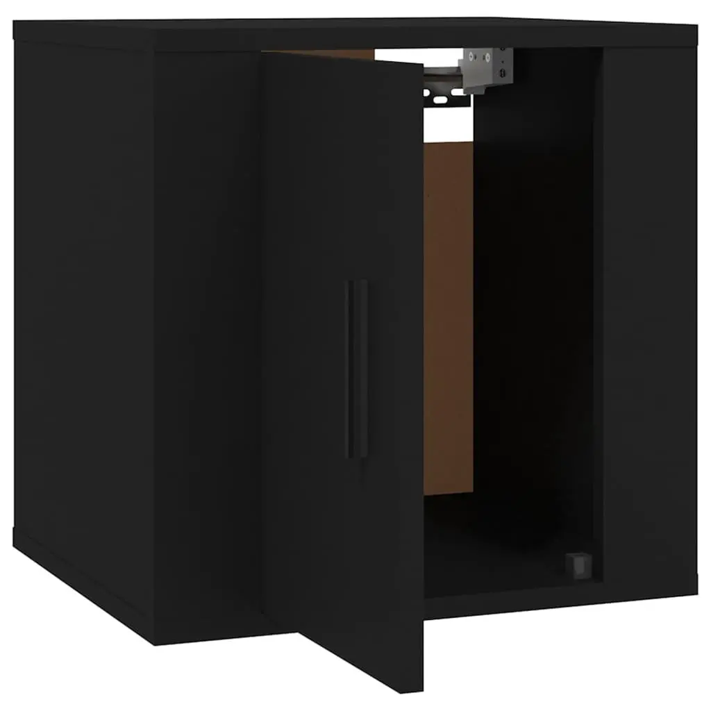 Wall Mounted TV Cabinet Black Storage Unit 40 x 34.5 x 40 cm 2 Piece