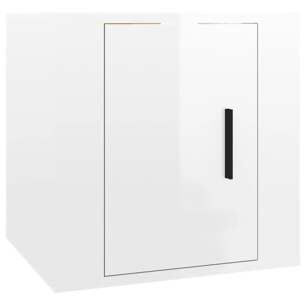 Wall Mounted TV Cabinet White High Gloss 40x34.5x40cm Storage Unit Media Display