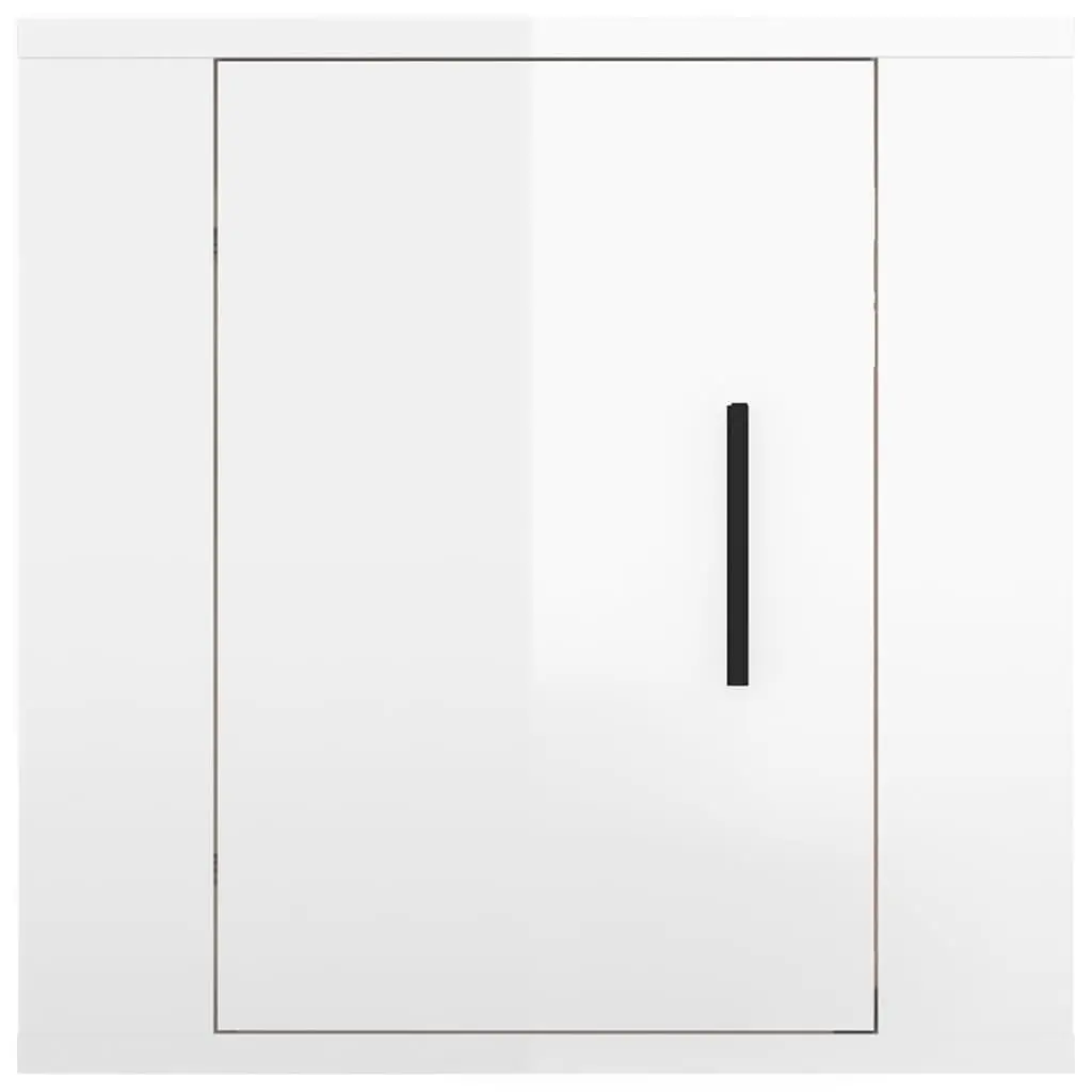 Wall Mounted TV Cabinet White High Gloss 40x34.5x40cm Storage Unit Media Display