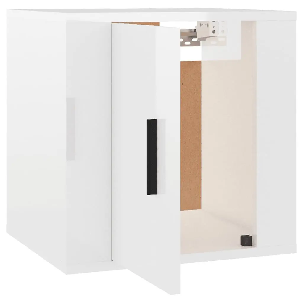 Wall Mounted TV Cabinet White High Gloss 40x34.5x40cm Storage Unit Media Display