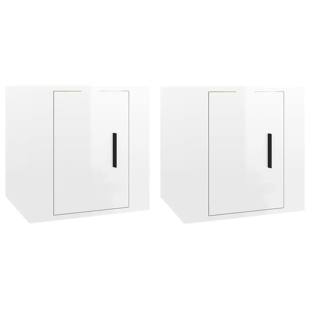 Wall Mounted TV Cabinet White High Gloss 40x34.5x40 cm Storage Unit