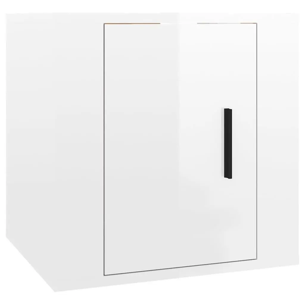 Wall Mounted TV Cabinet White High Gloss 40x34.5x40 cm Storage Unit